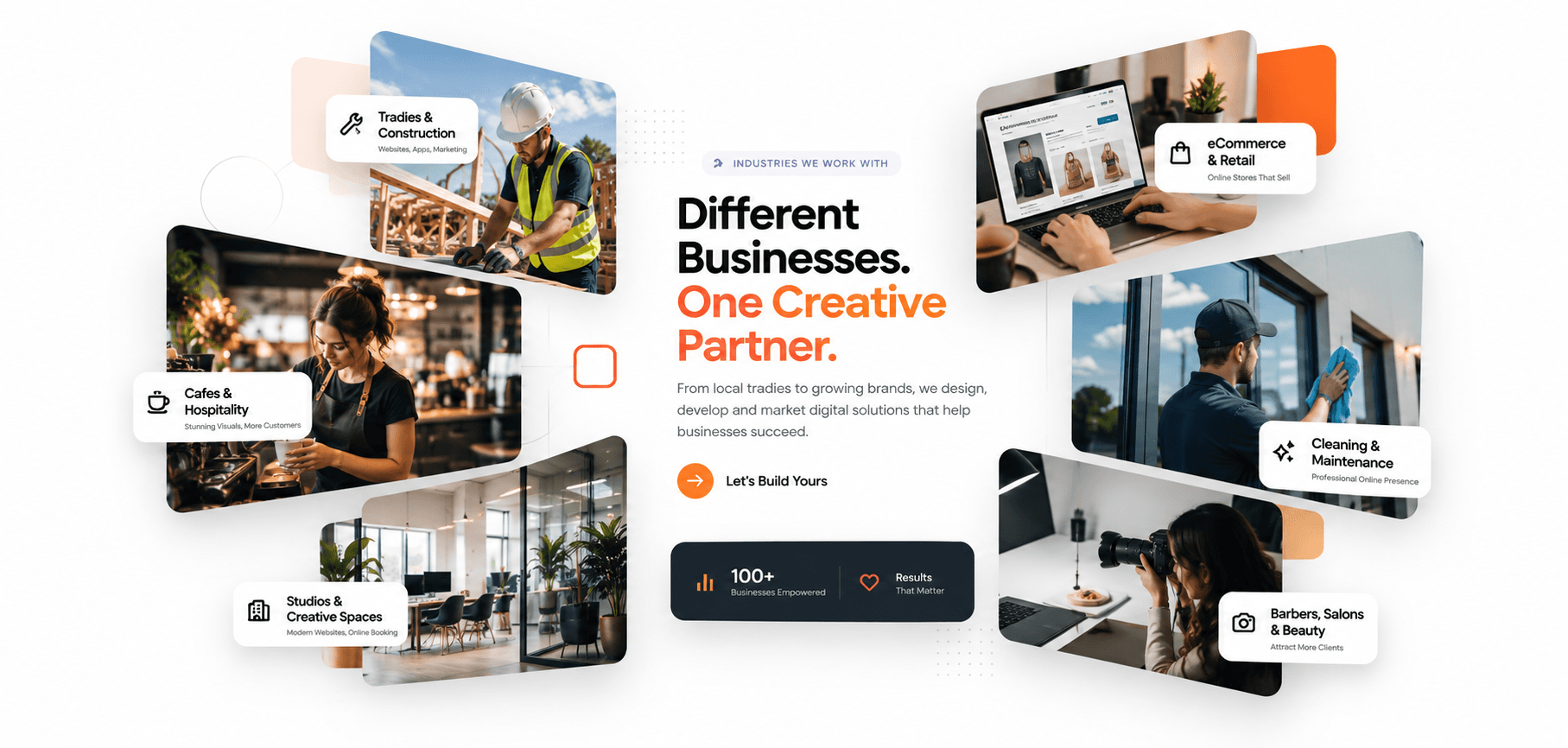 Graphica Pro Artistry builds for tradies, hospitality, studios, retail, cleaning and beauty businesses across Melbourne and Australia